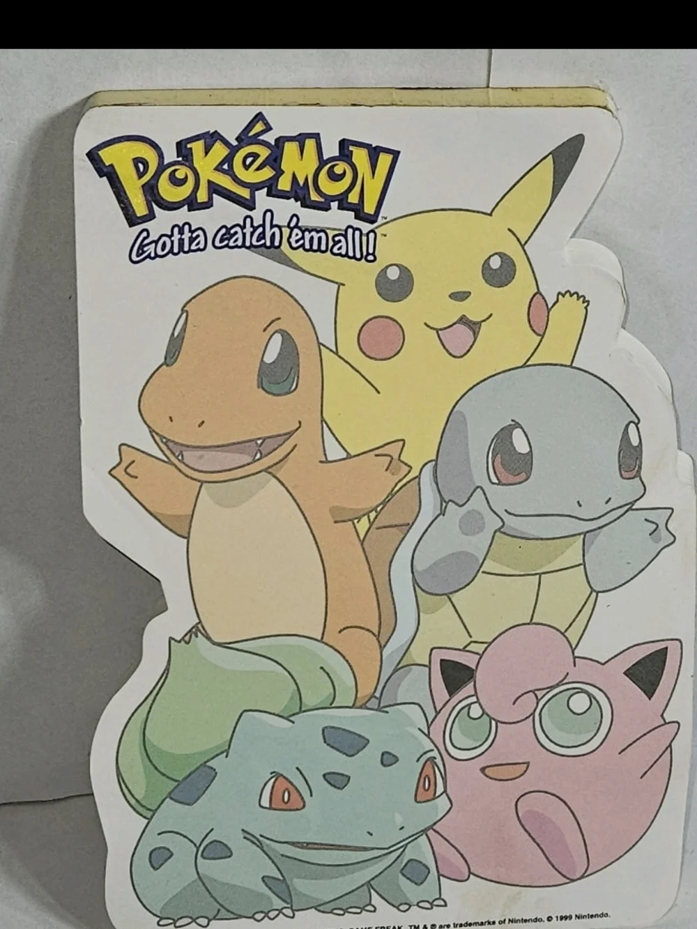 Pokemon Roseart Stationary Note Pad Charmander, Pickachu, Squirtle 1999 Vintage